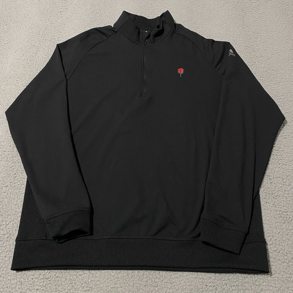 Colorado Golf Club Pullover Adidas Golf Mens Large Black 1/4 Zip Sweater Stretch